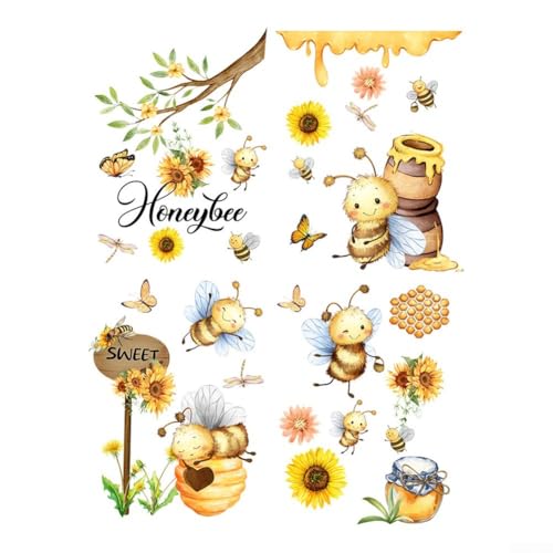 Dekorativer Wandaufkleber aus Vinyl, Motiv: Biene und Schmetterling, bunte PVC-Aufkleber für Zuhause und Bar von NbgrvB