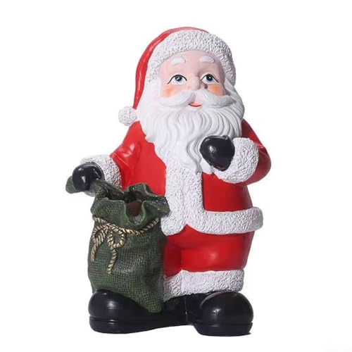 Dekoratives Weihnachtsfiguren-Set aus Kunstharz mit Weihnachtsmann, Schneemann, Rentier und Baum für saisonales Ambiente (Bargeld abheben) von NbgrvB