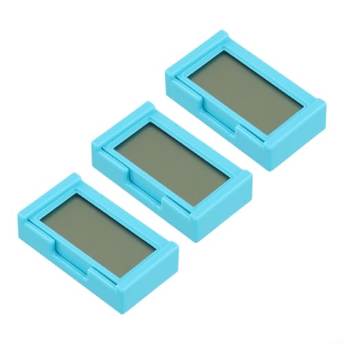 Digitaluhr 3 Stück Kleine Armaturenbrett Uhr mit LCD Display für Auto Innenraum Wasserdicht Bruchfest Selbstklebende Halterung Batteriebetrieben Leicht ablesbares Display für Fahrzeug (Blau) von NbgrvB