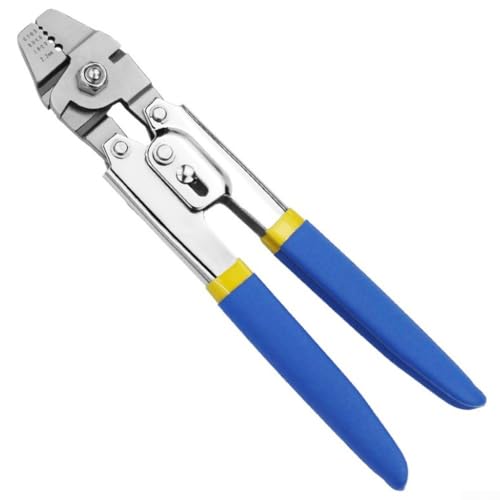 Drahtseil-Crimpzange mit rutschfesten Griffen und selbstsicherndem Mechanismus, Kabel-Crimpzange für Aluminium-Ovalhülsen, Doppelhülsen, Crimpschlaufenhülse, 25,4 cm von NbgrvB