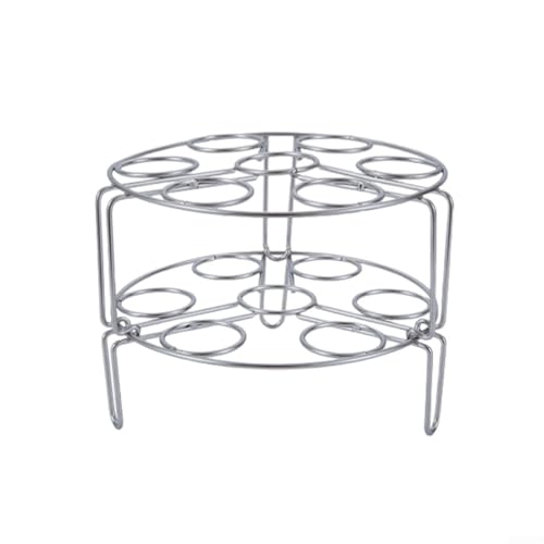 Effizient zum Eierkochen mit 304 Edelstahl-Gestellen, stapelbares Design, perfekt für Schnellkochtopf (7 Löcher, 2 Stück) von NbgrvB