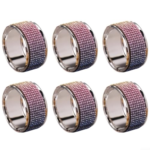 Elegantes Esszubehör-Set mit 6 glitzernden Serviettenringen für besondere Anlässe (bunt B) von NbgrvB
