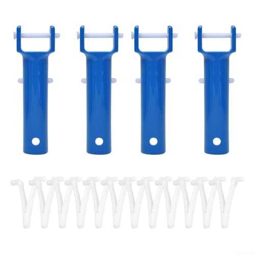 Ersatz-Spa-Stangenverbinder, Vakuumkopfgriff mit V-Clips und Stiften für Schwimmbad-Vakuumausrüstung (4 x Griff + 12 x V-Clips) von NbgrvB
