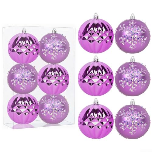 Feiertagsdekorationsset inkl. 9 Stück mit roten Glitzerkugeln und Schleifen-Dekorationen für Weihnachten für Bäume (2) von NbgrvB