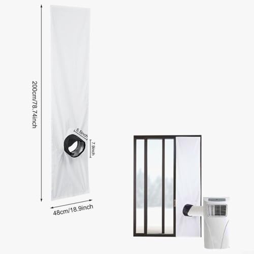 Fensterabdichtung für Mobile Klimaanlage Wäschetrockner 200/300cm Verstellbares Dichtungsset mit Reißverschluss für Klimagerät Ablufttrockner(2M) von NbgrvB