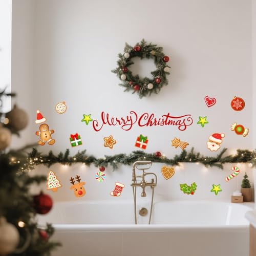 Festliche Weihnachtswände für Haus und Fenster, langlebiges PVC-Material, einfach abziehen und anbringen für saisonale Dekoration von NbgrvB