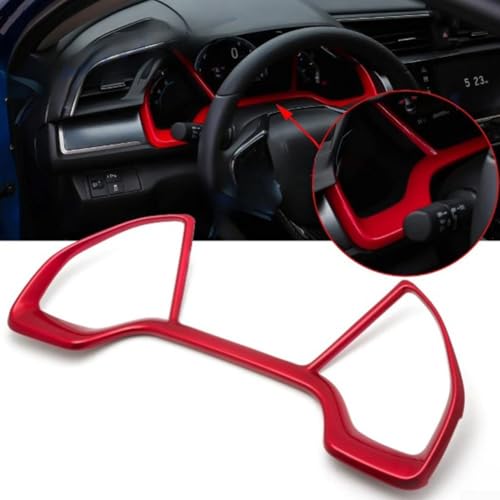 Für Honda Civic 2016 2021 passgenauer Tacho-Panel-Rahmen im schlanken Kohlefaser-Stil, einfach mit Klebeband zu installieren (rot) von NbgrvB
