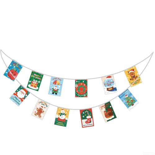 Für Urlaubsparty, Weihnachtsbanner zum Aufhängen, Wimpelkette mit Zugfahne, Papiermaterial Banner für saisonale Dekoration in mehreren Veranstaltungsorten und Veranstaltungsräumen von NbgrvB