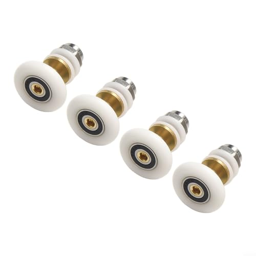 Gleitrollen-Set für Duschtüren, 4 Nylonrollen mit Messingmitte für einfache Verwendung (27 mm) von NbgrvB