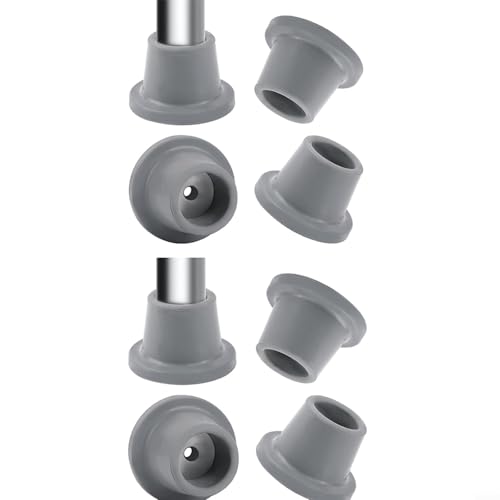 Gummi-Ersatzspitzen für Duschstuhlbeine, strapazierfähig, graue Füße mit Metalleinsätzen, rutschfestes Drainage-Design für Badezimmersitze, Bänke, Hocker und Transferstühle, 8 Stück von NbgrvB