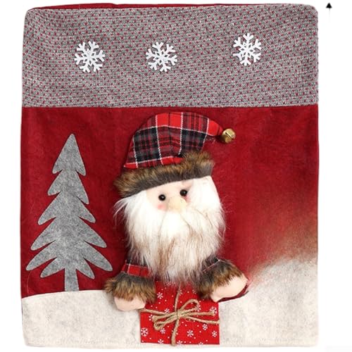 Holiday Chair Covers for Dining Chairs Plush Slipcovers Featuring Christmas Themed Santa Snowman Elch Decorative Patterns (Santa) von NbgrvB