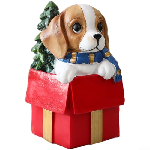 Hundefiguren-Set aus Kunstharz für den Urlaub, Heimdekoration, mit Harzornament für Fenster (rot) von NbgrvB