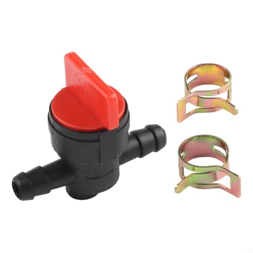 Inline-Kraftstoff-Absperrventil-Set mit Schlauchschellen für Gartengeräte, 6–8 mm Durchmesser, Benzin- und Dieselleitung von NbgrvB