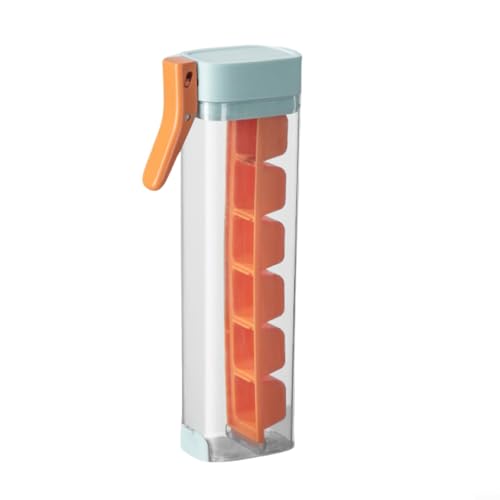 Innovative Press Type Ice Cube Maker 1 Hand 1 Press Ice Cube Tray 6 Square Ice Cube Maker for Whiskey, Cocktail, Beer DIY Ice Coffee (Orange) von NbgrvB