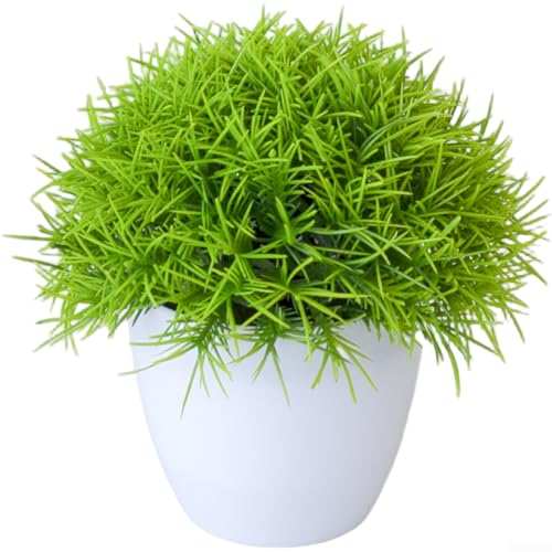 Künstliche Pflanze Bonsai Gras Ball aus Kunststoff für Desktop Ornament und realistisches Aussehen (B) von NbgrvB