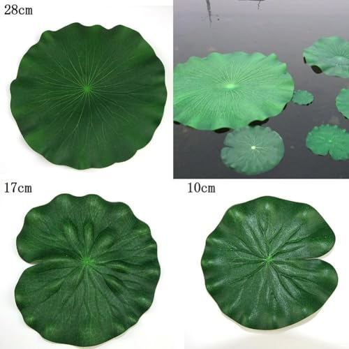 Künstliche schwimmende Lotusblätter, 10 Stück, ideal für Teiche und Gärten (28 cm) von NbgrvB
