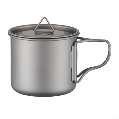 Leichter Campingbecher Ergonomischer Pure Ti Becher mit klappbarem Griff für einfachen Transport (350 ml) von NbgrvB