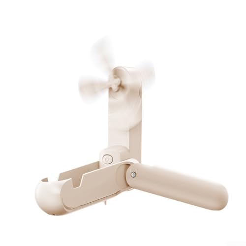 Leichter Handventilator mit mobiler Halterung, perfekt für Outdoor-Aktivitäten und Reisen (Aprikose) von NbgrvB
