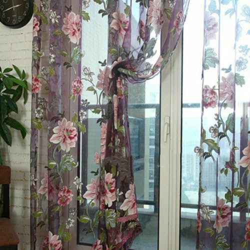 Leichter Vorhang mit Blumenmuster für Türen, dekorative Vorhänge von NbgrvB