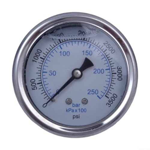 Manometer für Hochdruckreiniger mit Schnellanschluss, Dual-Zifferblatt-Design, Edelstahlkonstruktion (0-3500 PSI) von NbgrvB