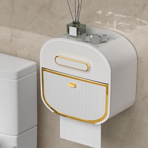 Mühelose Installation Taschentuch-Aufbewahrungsbox, stilvoller und funktionaler Toilettenpapierhalter (weiß) von NbgrvB