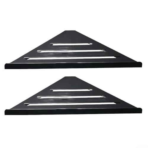 NbgrvB 2 Pack Edelstahl Eckduschregal Ohne Bohren Badezimmer Lagerregal Rostfrei Schwarz Organizer mit Wasserablauf für Bad oder Küche Wandmontage NbgrvB 2 Pack Edelstahl Eckduschregal Ohne Bohren Badezimmer Lagerregal Rostfrei Schwarz Organizer mit Wasserablauf für Bad oder Küche Wandmontage von NbgrvB