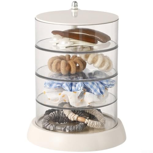 NbgrvB 360 Grad drehbare Schmuck-Aufbewahrungsbox, transparent, mehrschichtiger Organizer (B) von NbgrvB