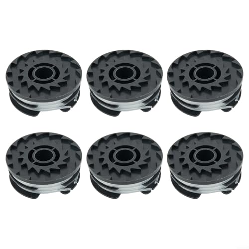 NbgrvB Ersatz-Fadenspulen für Parkside schnurlose Rasentrimmer-Modelle für PRTA 20-Li Serie, 1,6 mm tragbare Nylonschnur, automatische Zufuhr, spart Zeit beim Handaufziehen, einfache Installation (6 von NbgrvB