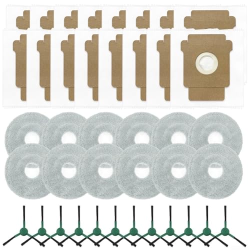 NbgrvB For Plus 405/505 Staubsaugerzubehör-Set mit Seitenbürsten, Wischtüchern und Staubbeuteln, hocheffiziente Ersatzteile kompatibel mit (C) von NbgrvB