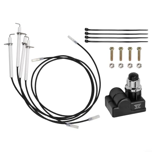 NbgrvB Grillzündungs-Set, 91,4 cm, Grillzünder-Set für Gasgrill-Ersatz, ABS-Hochtemperatur-Elektrostarter mit 4 Keramikstiften (Batterie nicht im Lieferumfang enthalten), -15,6 °C bis 85 °C von NbgrvB