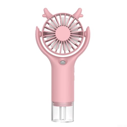 NbgrvB Kompakter Nebelventilator mit Wassersprühfunktion zur Kühlung zu Hause, im Büro und im Freien (Rosa) von NbgrvB