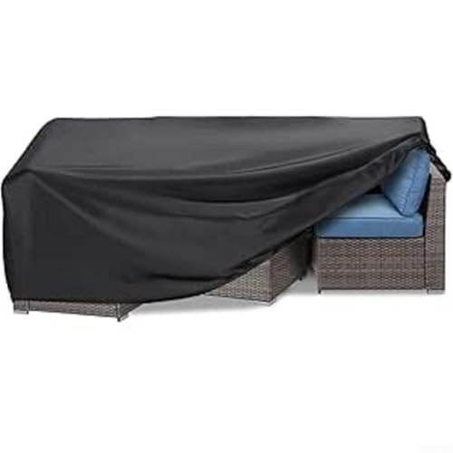 NbgrvB Outdoor Furniture Cover Waterproof 210D Oxford Rectangular Patio Dining Table and Sofa Set Protector with UV Resistant Coating, Seam Welded, Windproof Straps and Air Vents(240x140x90cm) von NbgrvB