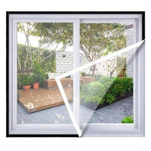 NbgrvB Selbstklebender Fliegenschutz für Fenster, mit schwarzen und weißen Randeinfassungen, wiederverwendbar, klebriges Fensternetz vom Betreten des Raumes (90 x 100 cm) von NbgrvB
