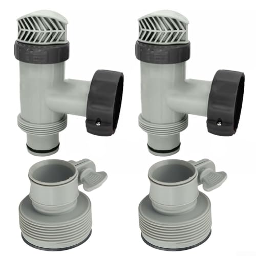 Oberirdische Kolbenventile mit Poolschlauch-Adapter B, Ein-/Aus-Kolbenventil-Ersatz, Pool-Kolbenventil und B-Schlauchadapter für oberirdischen Pool (2 Sets) von NbgrvB