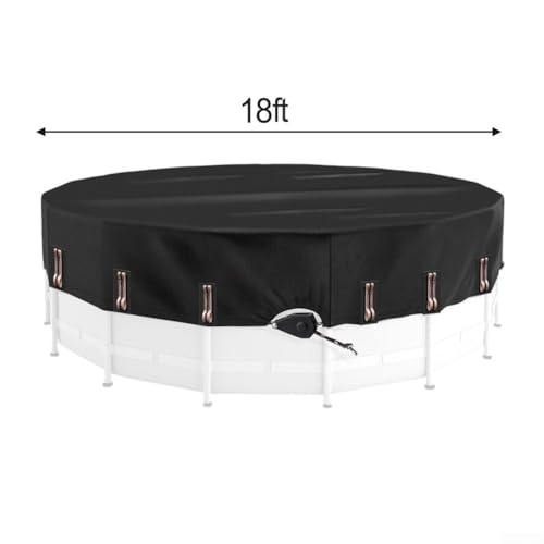 Oxford Cloth Round Pool Cover with Reinforced Edge Design Solar Pool Cover for Above Ground Swimming Pool Tub Stock Tank Pool Temperature Control Black (5.5m) von NbgrvB