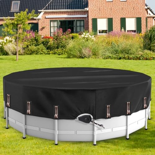 Oxford Tuch Runde Poolabdeckung mit verstärktem Rand Design Solar Poolabdeckung für oberirdische Schwimmbad Wanne Lagertank Pool Temperaturkontrolle Schwarz (4,5 m) von NbgrvB
