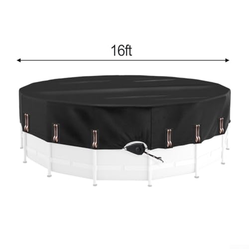 Oxford Tuch Runde Poolabdeckung mit verstärktem Rand Design Solar Poolabdeckung für oberirdische Schwimmbad Wanne Lagertank Pool Temperaturkontrolle Schwarz (4,8 m) von NbgrvB