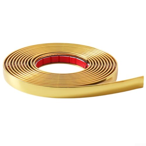 PVC Nahtaufkleber für Wandecken 3 cm breit und 5 m lang, multifunktionale Zierleiste zum Schutz und zur Dekoration (Gold) von NbgrvB