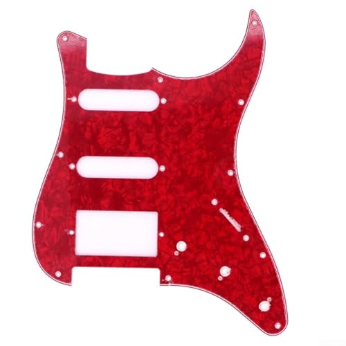 Pickguard für 11-Loch-E-Gitarren passend für ST SQ Modelle mit Design (Red Pearl) von NbgrvB