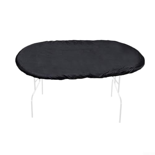 Poker-Tischdecke, 210D Oxford-Gewebe mit wasserdichter PU-Membran, verstellbarer Kordelsaum mit Aufbewahrungstasche für ovale Pokertische (schwarz) von NbgrvB