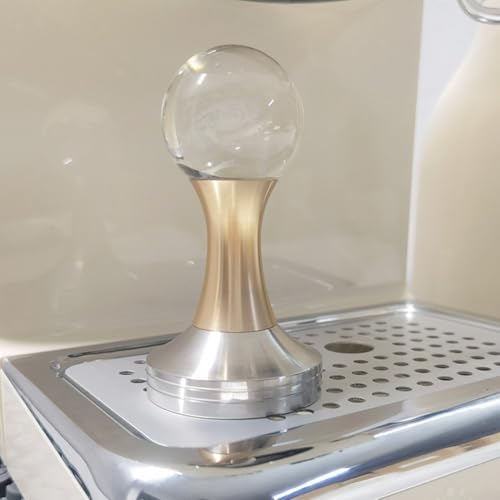 Profi Kaffee Tamper mit geriffeltem Boden für perfekte Espresso Extraktion (B Gold) von NbgrvB