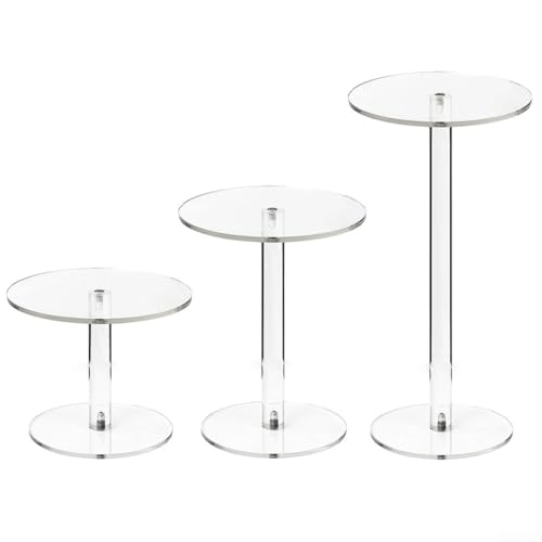 Runde Acryl-Display-Ständer, 3er-Set, mit abgestuften Höhen zum Präsentieren von Schmuck, Uhren und SmFor All Decorative Pieces von NbgrvB