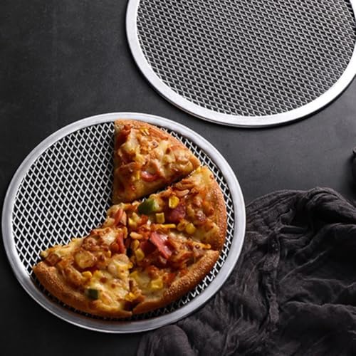 Set mit 3 runden Antihaft-Pizza-Pfannen aus verdickter Aluminiumlegierung für perfekt gekochte Pizzen und andere Backwaren von NbgrvB