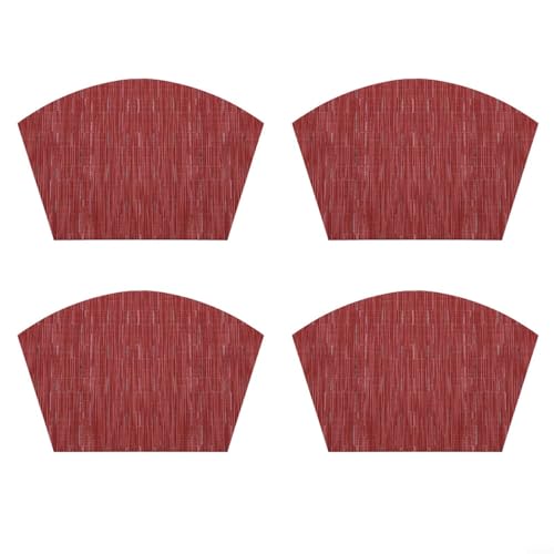 Set mit 4 hitzebeständigen, wasserdichten Essmatten mit Anti-Rutsch-Funktionen, um Tischsets stabil zu halten und Tischoberflächen während des Gebrauchs zu schützen (weinrot) von NbgrvB