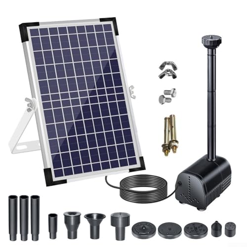 Solar Springbrunnenpumpe für den Außenbereich, 10 W, energiesparende Pumpe für Gärten und Vogelbäder, automatischer Start mit mehreren austauschbaren Düsen Solar Springbrunnenpumpe für den Außenbereich, 10 W, energiesparende Pumpe für Gärten und Vogelbäder, automatischer Start mit mehreren austauschbaren Düsen von NbgrvB
