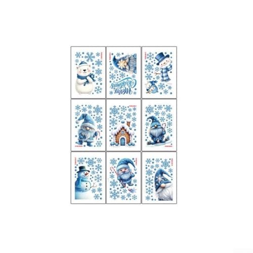 Statische Fensteraufkleber für Glasoberflächen mit Weihnachtsmann-Urlaub, elektrostatische Haftung, wiederverwendbare Aufkleber von NbgrvB