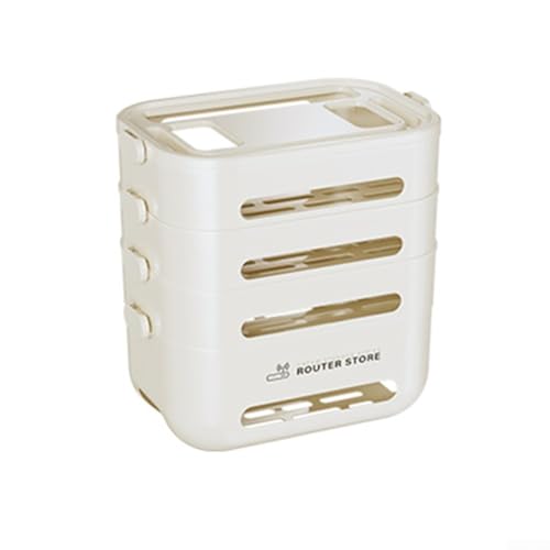 Stromlinienförmiges Router-Regal mit modernem Design, perfekt geeignet für jede Raumdekoration (vier Ebenen) von NbgrvB