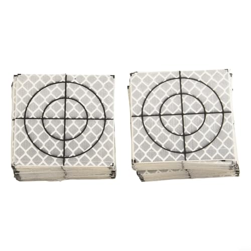 Total Station Reflektor-Set mit 50 silbernen reflektierenden Zielscheiben für Präzisionsmessanwendungen (4 x 4 cm) von NbgrvB