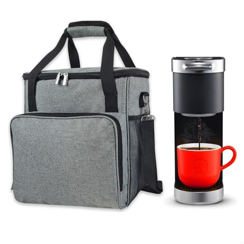 Tragbare Kaffeemaschinen-Aufbewahrungstasche, Kaffeemaschine, Reise-Aufbewahrungstasche, Tragetasche mit gepolstertem Innenfutter, Multi-Tragetasche, wasserdichter Nylon-Organizer, grau Tragbare Kaffeemaschinen-Aufbewahrungstasche, Kaffeemaschine, Reise-Aufbewahrungstasche, Tragetasche mit gepolstertem Innenfutter, Multi-Tragetasche, wasserdichter Nylon-Organizer, grau von NbgrvB