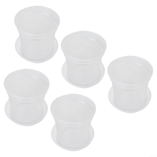 Transparente Pflanztöpfe mit mehreren Drainagelöchern zum Schutz der Wurzeln vor überschüssigem Wasser, flexible Wände für sanftes Umpflanzen, hergestellt aus PET (mit Tablett) #15 cm von NbgrvB